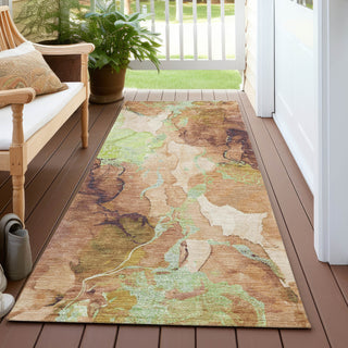Piper Looms Chantille Abstract ACN1785 Mocha Machine Washable Area Rug Runner Outdoor Lifestyle Image Feature