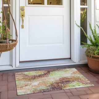 Piper Looms Chantille Abstract ACN1785 Mocha Machine Washable Area Rug Scatter Outdoor Lifestyle Image Feature