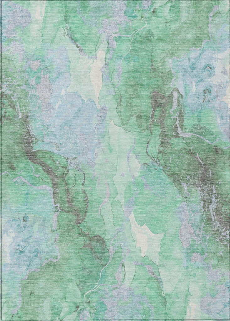 Piper Looms Chantille Abstract ACN1785 Seafoam Machine Washable Area Rug main image