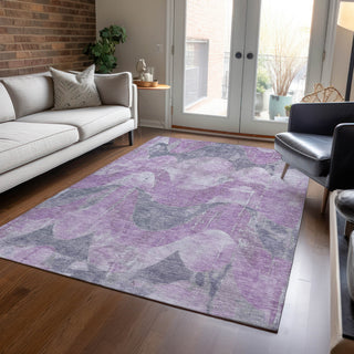 Piper Looms Chantille Swirls ACN1786 Lavender Machine Washable Area Rug Lifestyle Image Feature