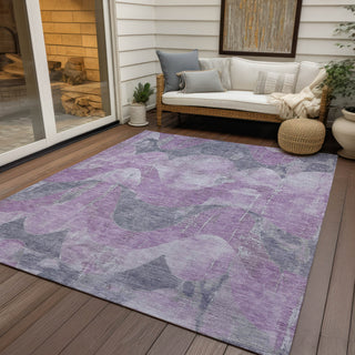 Piper Looms Chantille Swirls ACN1786 Lavender Machine Washable Area Rug Outdoor Lifestyle Image Feature
