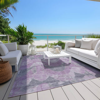 Piper Looms Chantille Swirls ACN1786 Lavender Machine Washable Area Rug Outdoor Lifestyle Image Feature