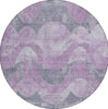 Piper Looms Chantille Swirls ACN1786 Lavender Machine Washable Area Rug Round Main Image