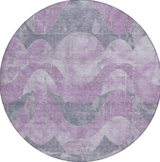 Piper Looms Chantille Swirls ACN1786 Lavender Machine Washable Area Rug Round Main Image
