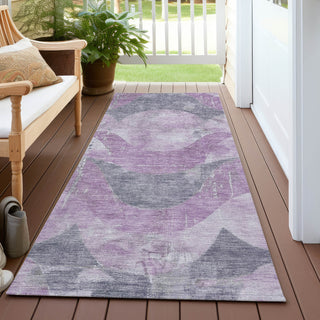 Piper Looms Chantille Swirls ACN1786 Lavender Machine Washable Area Rug Runner Outdoor Lifestyle Image Feature
