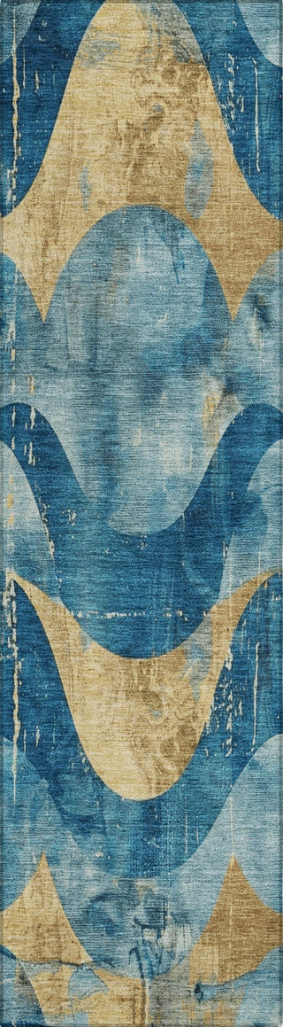 Piper Looms Chantille Swirls ACN1786 Teal Machine Washable Area Rug Runner Main Image
