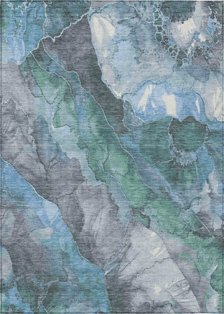 Piper Looms Chantille Floral ACN1787 Blue Machine Washable Area Rug main image