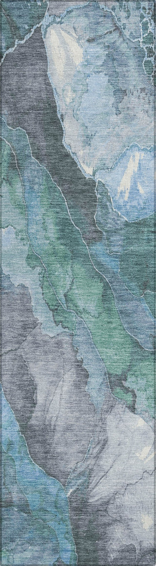 Piper Looms Chantille Floral ACN1787 Blue Machine Washable Area Rug Runner Main Image