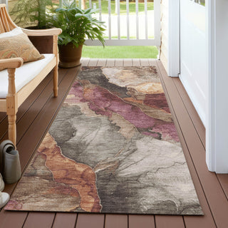 Piper Looms Chantille Floral ACN1787 Khaki Machine Washable Area Rug Runner Outdoor Lifestyle Image Feature