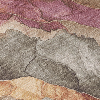 Piper Looms Chantille Floral ACN1787 Khaki Machine Washable Area Rug Swatch Image