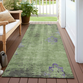 Piper Looms Chantille Floral ACN1788 Aloe Machine Washable Area Rug Runner Outdoor Lifestyle Image Feature
