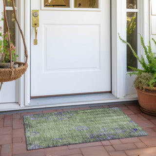 Piper Looms Chantille Floral ACN1788 Aloe Machine Washable Area Rug Scatter Outdoor Lifestyle Image Feature