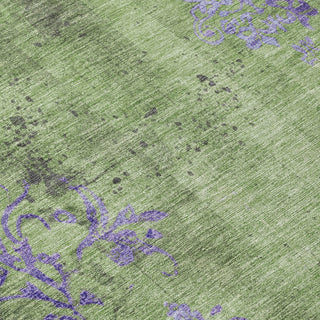 Piper Looms Chantille Floral ACN1788 Aloe Machine Washable Area Rug Swatch Image