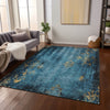 Piper Looms Chantille Floral ACN1788 Blue Machine Washable Area Rug Lifestyle Image Feature
