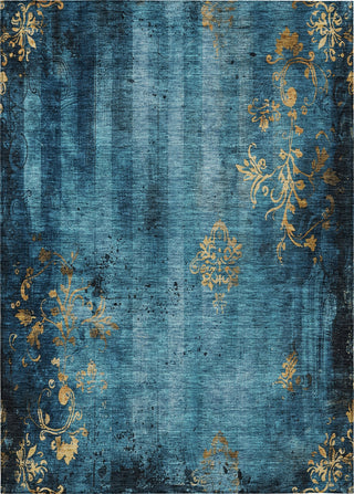 Piper Looms Chantille Floral ACN1788 Blue Machine Washable Area Rug main image