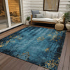 Piper Looms Chantille Floral ACN1788 Blue Machine Washable Area Rug Outdoor Lifestyle Image Feature
