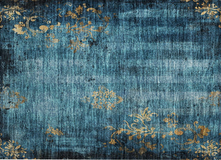 Piper Looms Chantille Floral ACN1788 Blue Machine Washable Area Rug Scatter Main Image