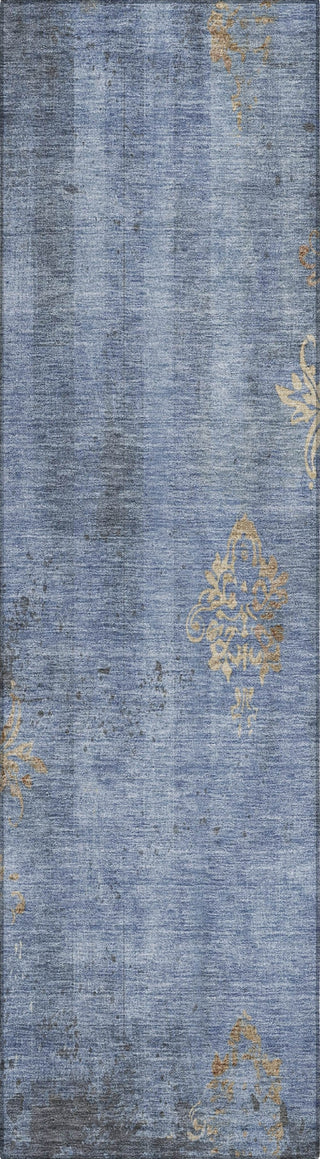 Piper Looms Chantille Floral ACN1788 Denim Machine Washable Area Rug Runner Main Image
