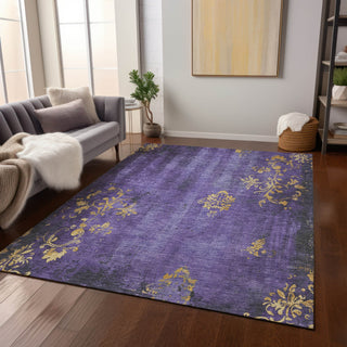 Piper Looms Chantille Floral ACN1788 Purple Machine Washable Area Rug Lifestyle Image Feature