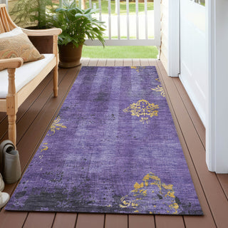 Piper Looms Chantille Floral ACN1788 Purple Machine Washable Area Rug Runner Outdoor Lifestyle Image Feature
