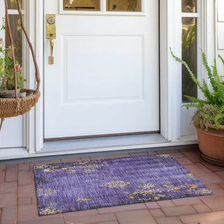 Piper Looms Chantille Floral ACN1788 Purple Machine Washable Area Rug Scatter Outdoor Lifestyle Image Feature