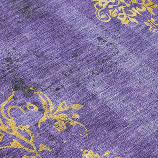 Piper Looms Chantille Floral ACN1788 Purple Machine Washable Area Rug Swatch Image
