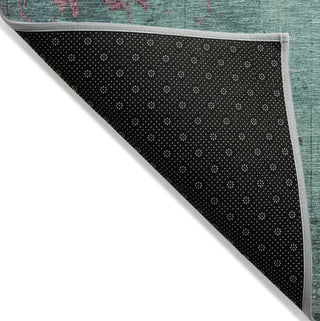 Piper Looms Chantille Floral ACN1788 Seafoam Machine Washable Area Rug Backing Image