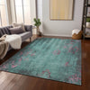 Piper Looms Chantille Floral ACN1788 Seafoam Machine Washable Area Rug Lifestyle Image Feature