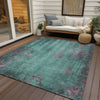 Piper Looms Chantille Floral ACN1788 Seafoam Machine Washable Area Rug Outdoor Lifestyle Image Feature