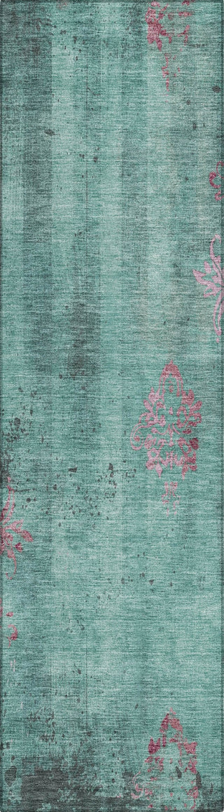 Piper Looms Chantille Floral ACN1788 Seafoam Machine Washable Area Rug Runner Main Image