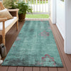 Piper Looms Chantille Floral ACN1788 Seafoam Machine Washable Area Rug Runner Outdoor Lifestyle Image Feature