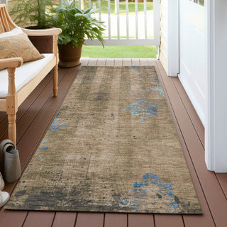 Piper Looms Chantille Floral ACN1788 Taupe Machine Washable Area Rug Runner Outdoor Lifestyle Image Feature