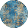 Piper Looms Chantille Modern ACN1789 Blue Machine Washable Area Rug Round Main Image