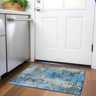 Piper Looms Chantille Modern ACN1789 Blue Machine Washable Area Rug Scatter Lifestyle Image Feature