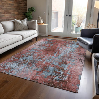 Piper Looms Chantille Modern ACN1789 Coral Machine Washable Area Rug Lifestyle Image Feature