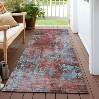 Piper Looms Chantille Modern ACN1789 Coral Machine Washable Area Rug Runner Outdoor Lifestyle Image Feature