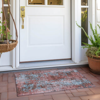 Piper Looms Chantille Modern ACN1789 Coral Machine Washable Area Rug Scatter Outdoor Lifestyle Image Feature