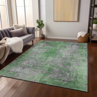 Piper Looms Chantille Modern ACN1789 Green Machine Washable Area Rug Lifestyle Image Feature