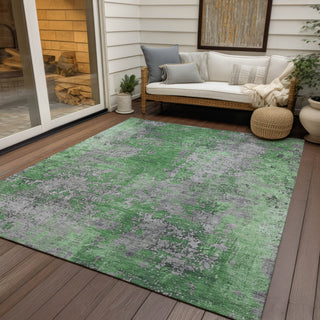 Piper Looms Chantille Modern ACN1789 Green Machine Washable Area Rug Outdoor Lifestyle Image Feature