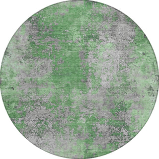 Piper Looms Chantille Modern ACN1789 Green Machine Washable Area Rug Round Main Image