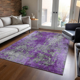 Piper Looms Chantille Modern ACN1789 Purple Machine Washable Area Rug Lifestyle Image Feature