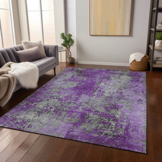 Piper Looms Chantille Modern ACN1789 Purple Machine Washable Area Rug Lifestyle Image Feature