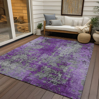 Piper Looms Chantille Modern ACN1789 Purple Machine Washable Area Rug Outdoor Lifestyle Image Feature