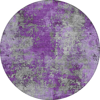 Piper Looms Chantille Modern ACN1789 Purple Machine Washable Area Rug Round Main Image