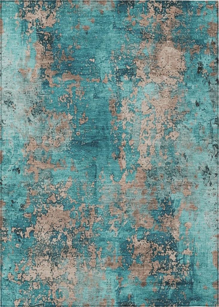 Piper Looms Chantille Modern ACN1789 Teal Machine Washable Area Rug main image
