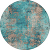 Piper Looms Chantille Modern ACN1789 Teal Machine Washable Area Rug Round Main Image