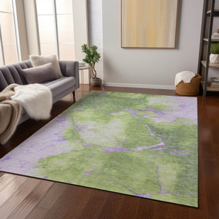 Piper Looms Chantille Abstract ACN1790 Aloe Machine Washable Area Rug Lifestyle Image Feature