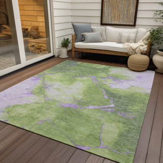 Piper Looms Chantille Abstract ACN1790 Aloe Machine Washable Area Rug Outdoor Lifestyle Image Feature