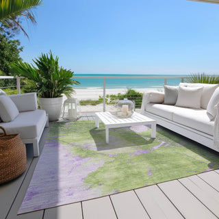 Piper Looms Chantille Abstract ACN1790 Aloe Machine Washable Area Rug Outdoor Lifestyle Image Feature