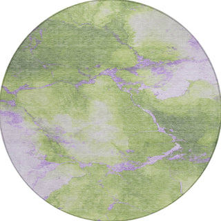 Piper Looms Chantille Abstract ACN1790 Aloe Machine Washable Area Rug Round Main Image